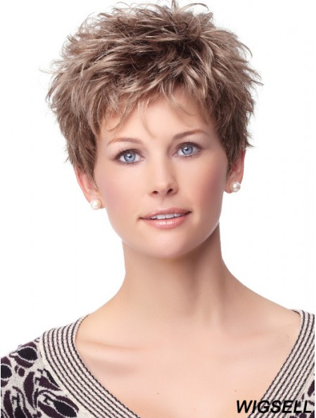 Curly Synthetic Wigs With Synthetic Capless Boycuts Curly Style