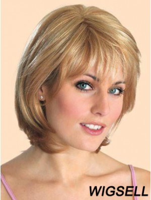 Cheap Synthetic Lace Front Wigs Straight Style Blonde Color Chin Length