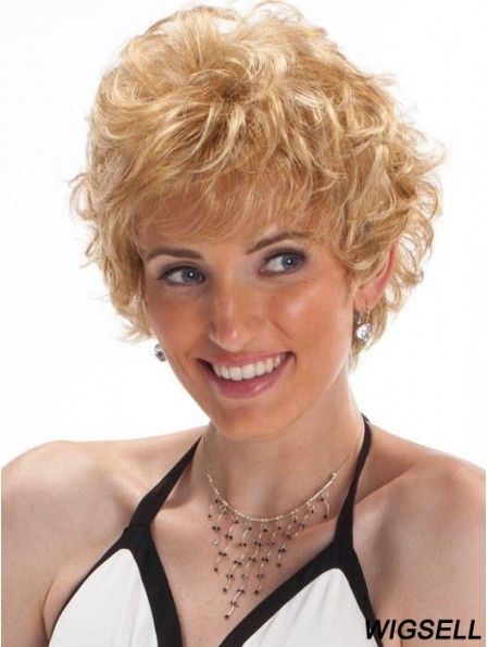 Capless Blonde 8 inch Cropped Boycuts Synthetic Wigs