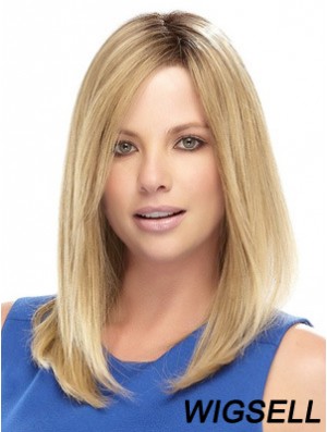 Straight Medium Length Synthetic Wig With Lace Front Shoulder Length