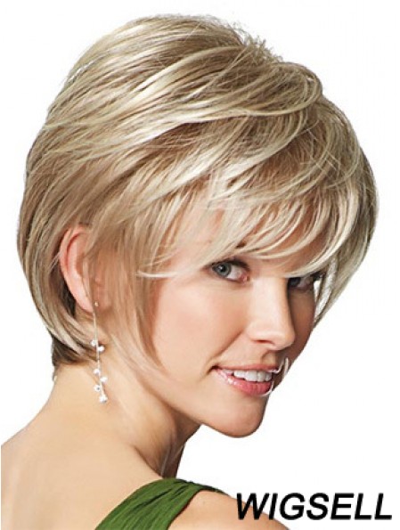 Synthetic Wigs UK Only Straight Style Short Length Blonde Color