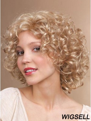 Chin Length Classic Curly Blonde Stylish Synthetic Wigs