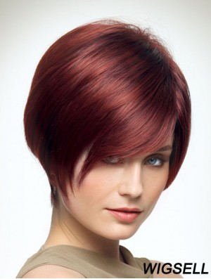 Cheap Synthetic Wigs In UK With Bangs Capless Straight Style