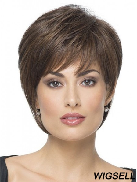 Short Boycuts Straight Brown Hairstyles Synthetic Wigs