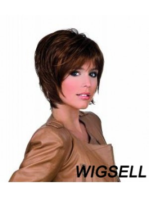 Flexibility Auburn Chin Length Straight Layered Lace Front Wigs