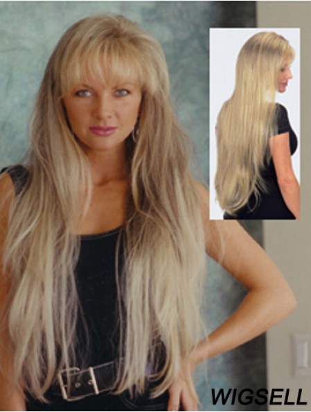 UK Synthetic Wig Shop Long Length With Bangs Wavy Style