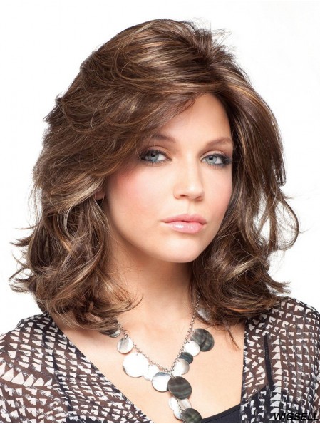 Curly Brown Gorgeous Shoulder Length Classic Wigs