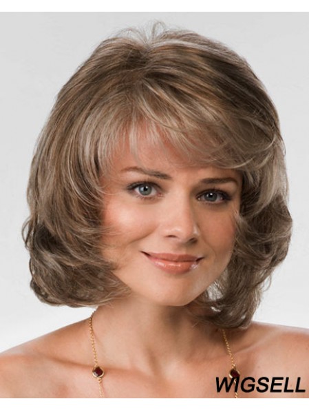 Synthetic Hair Chin Length Layered Cut Wavy Style