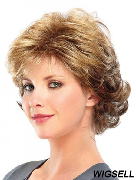 Curly Layered Short Great Blonde Synthetic Wigs