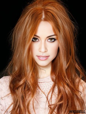 Long Synthetic Lace Reba Mcentire Wigs Cropped Color Wavy Style