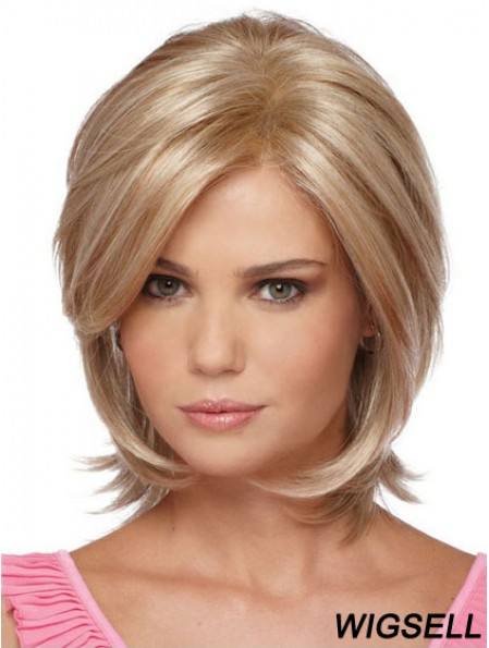 Chin Length Bobs Straight Blonde Modern Synthetic Wigs