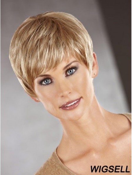 Cropped Boycuts Straight Auburn Perfect Synthetic Wigs