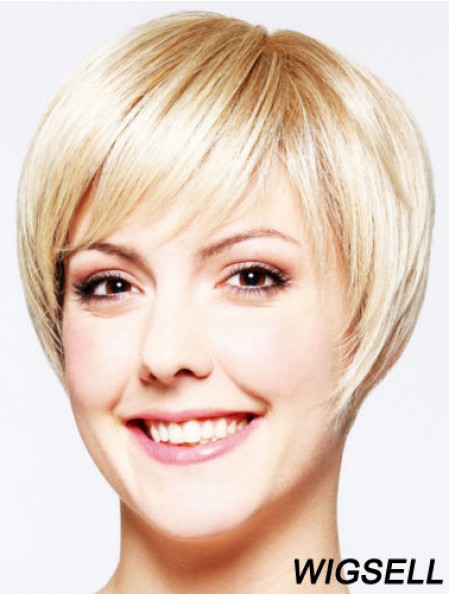 Hairstyles 8 inch Straight Blonde Layered Short Wigs