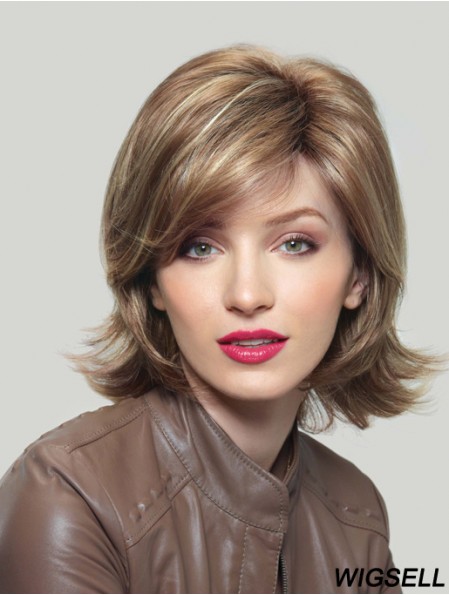 Synthetic UK Chin Length Capless Layered Cut Wavy Style