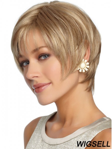 Short Layered Straight Blonde Hairstyles Synthetic Wigs