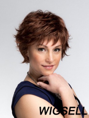 Short Wavy Capless Layered 8 inch Sleek Synthetic Wigs