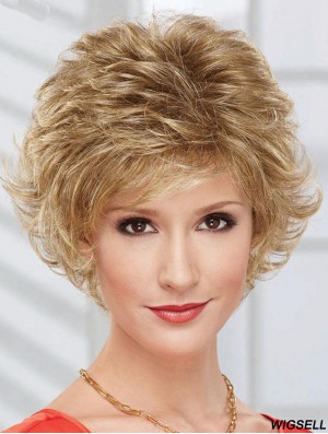 Chin Length Wavy Capless Layered 8 inch Hairstyles Synthetic Wigs
