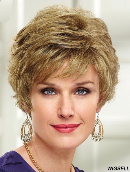 Capless Wig Short Wavy Wig UK For Ladies Cheap