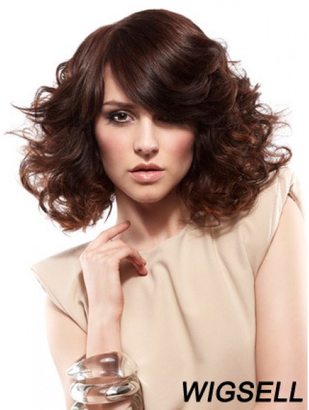 Curly Layered Shoulder Length Auburn Gorgeous Lace Front Wigs