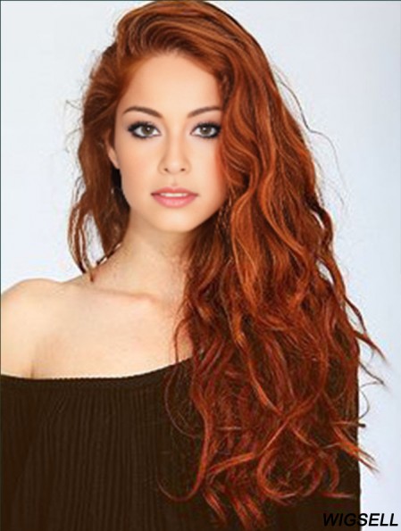 22 inch Wavy Without Bangs Lace Front Copper Online Long Jenna Thiam Wigs