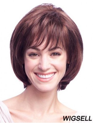 Chin Length Auburn Affordable 11 inch Straight Bob Wigs