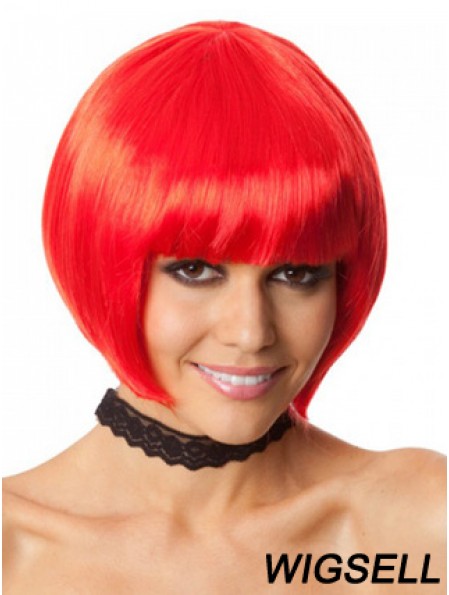 Amazing 10 inch Straight Red Bobs Short Wigs