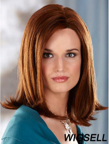 Shoulder Length Without Bangs Straight Auburn Great Synthetic Wigs