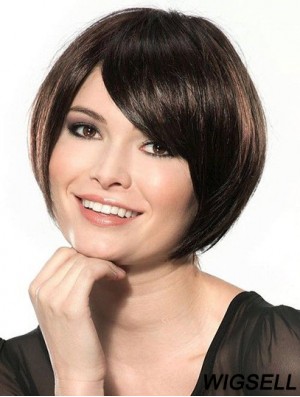 Straight Chin Length Black 10 inch Lace Front Great Bob Wigs
