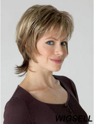 Chin Length Layered Wavy Blonde Great Synthetic Wigs