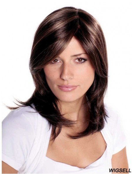 Long Layered Straight Brown Popular Synthetic Wigs