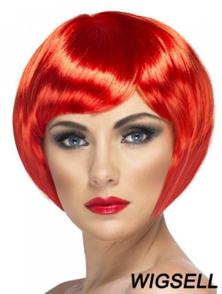 Sassy 8 inch Straight Red Bobs Short Wigs