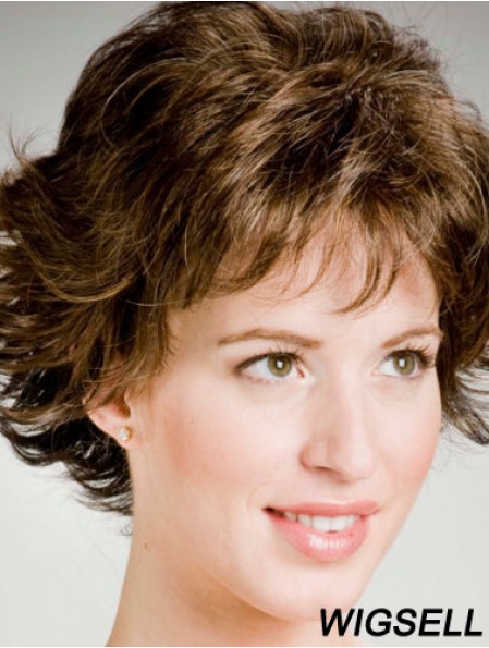 Stylish 8 inch Wavy Brown Layered Short Wigs