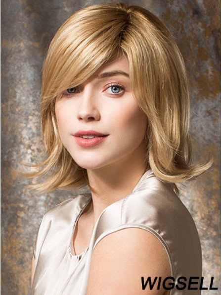 Classic Blonde Wavy Shoulder Length 12 inch Suitable Medium Wigs