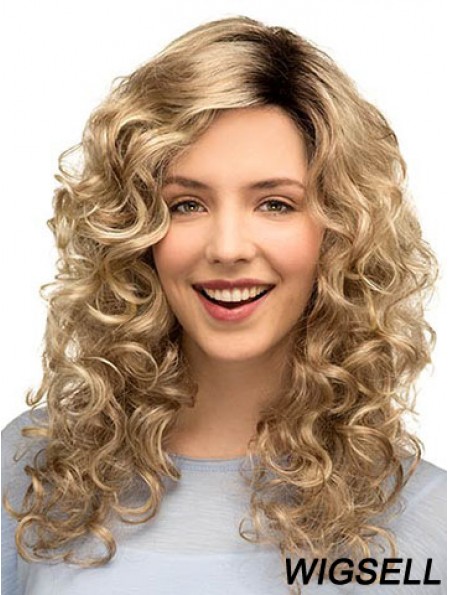 Curly Ideal 16 inch Blonde Classic Long Wigs