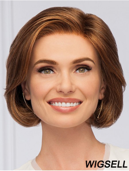 Auburn Wavy Monofilament Bobs 10 inch Synthetic Wigs Women