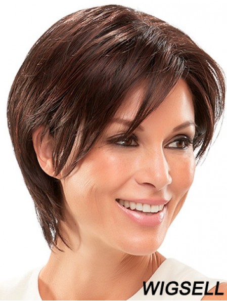 Straight Auburn Synthetic Layered 8 inch Short Wig