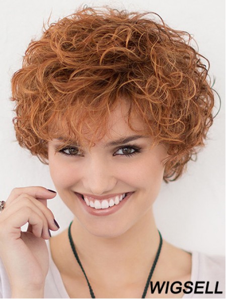 Lace Front Curly Copper Layered 10 inch Short Hairstyles