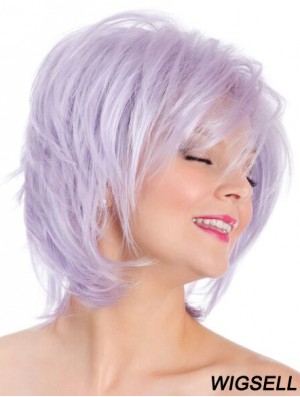 Capless Straight Lilac 8 inch Bobs Fashion Wig