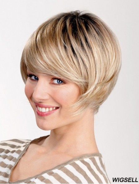 Straight Layered Capless 8 inch Blonde Short Best Synthetic Hair