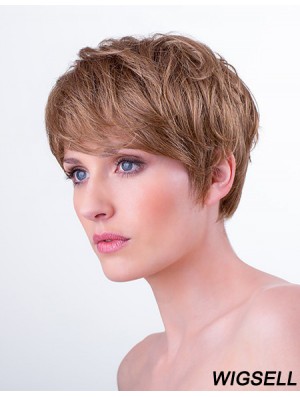 Synthetic Monofilament 6 inch Boycuts Straight Auburn Short Hairstyles