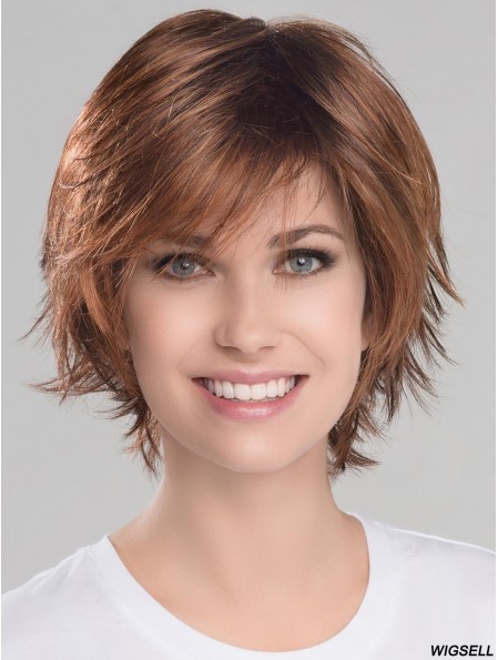 Auburn Short Wig Monofilament Straight Wig With Bangs New 8 Inch
