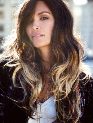 Ombre/2 tone 20 inch Wavy Layered 100% Hand-tied Wigs