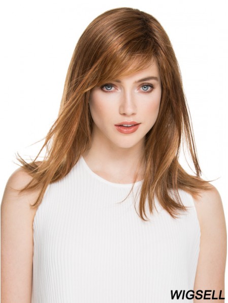 Great Brown Straight Layered Monofilament Long Wigs