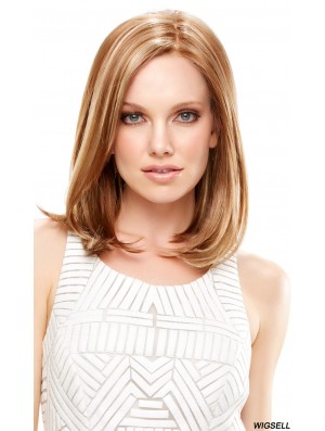 Lace Front Wigs Synthetic Shoulder Length Blonde Color Straight Style