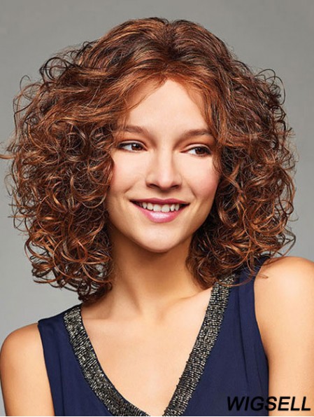 Blonde 12 inch Sassy Shoulder Length Curly Layered Lace Wigs