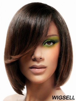 Lace Front Chin Length Straight Brown No-Fuss Bob Wigs