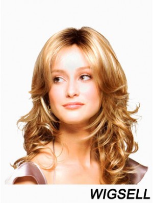 Wavy Layered Long Blonde Discount Lace Front Wigs