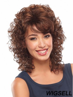 Curly Auburn Soft Shoulder Length Classic Wigs