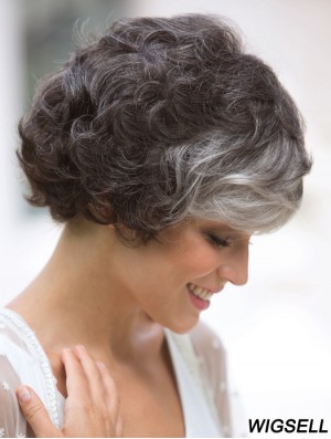 Curly Wig Classic Short Mono Wig For Ladies Cheap
