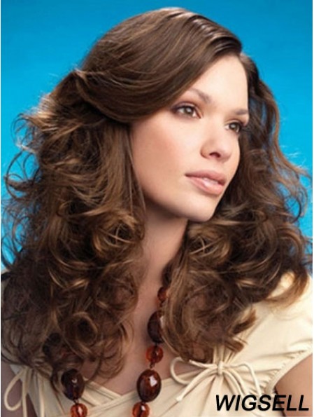 Curly Layered Long Brown Affordable Lace Front Wigs